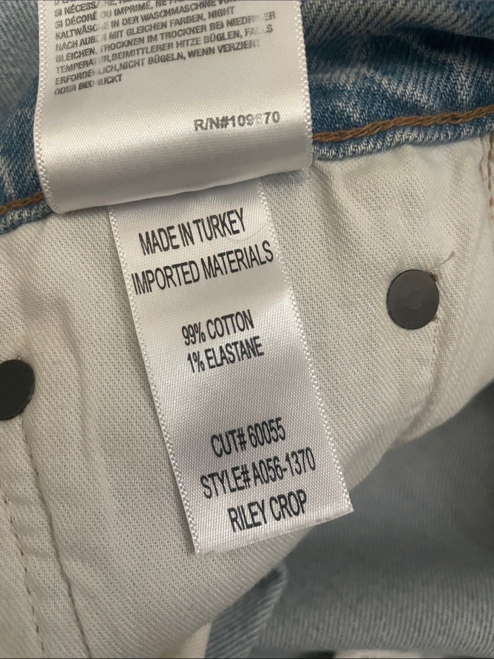 AGOLDE Light Blue skinny straight stretchy Button-Fly Jeans 27 - Picture 6 of 6